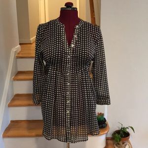 American rag sheer button down tunic top